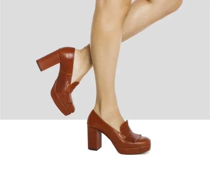 Women High Heel Audley Shoes High Heel Leather Shoe Isla Orange