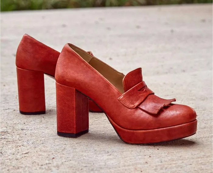 Women High Heel Audley Shoes High Heel Leather Shoe Isla Orange