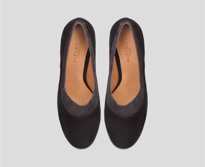 Women High Heel Audley Shoes Medium Heel Leather Shoe Eyal Black