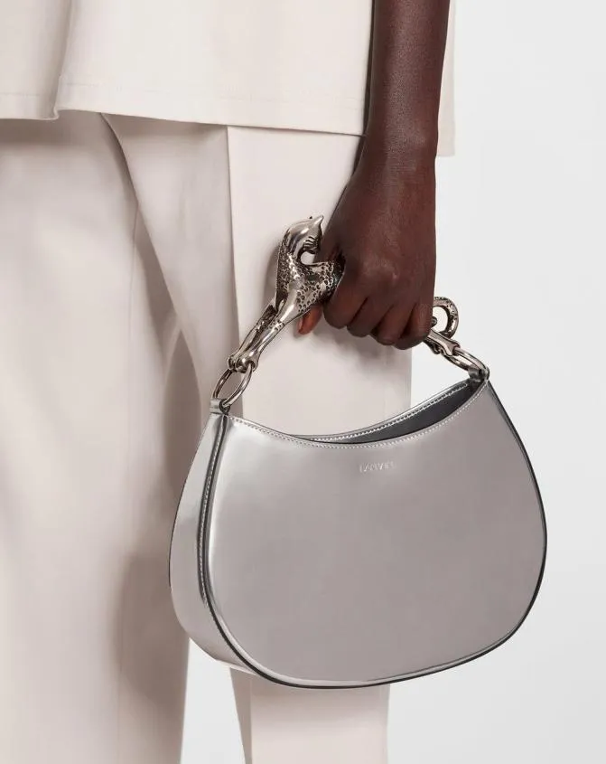 Women Hobo Lanvin Hobo Cat Metallic Leather Bag Silver Women Hobo Lanvin Hobo Cat Metallic Leather Bag Silver