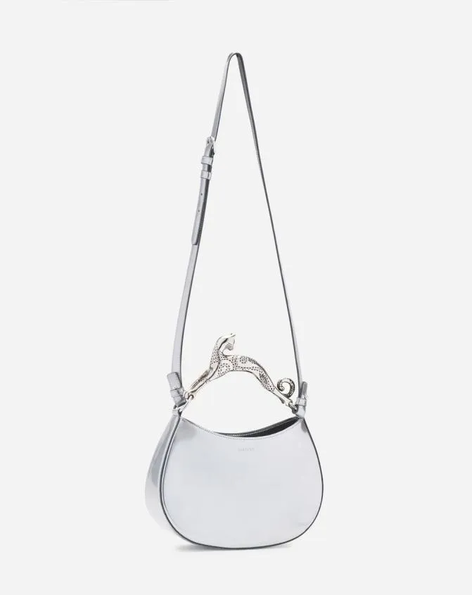 Women Hobo Lanvin Hobo Cat Metallic Leather Bag Silver Women Hobo Lanvin Hobo Cat Metallic Leather Bag Silver