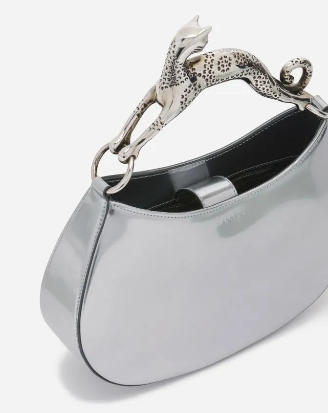 Women Hobo Lanvin Hobo Cat Metallic Leather Bag Silver Women Hobo Lanvin Hobo Cat Metallic Leather Bag Silver