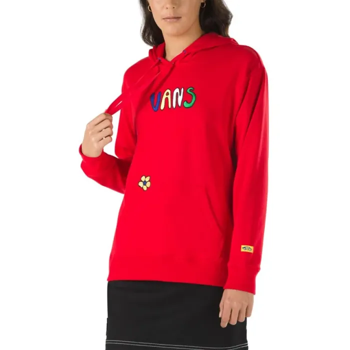 Women Hoodies and Jackets Vans Brighton Boyfriend Hoodie Racing Red