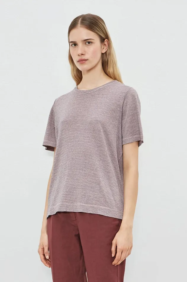 Women HYDRA 8211 Cotton Linen Jersey Crewneck Tshirt 8211 Soft Pink Massimo Alba Tops Women HYDRA 8211 Cotton Linen Jersey Crewneck Tshirt 8211 Soft Pink Massimo Alba Tops