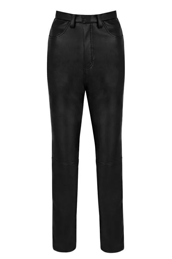 Women Inaya Black Stretch Vegan Leather Trousers House Of CB Bottoms Women Inaya Black Stretch Vegan Leather Trousers House Of CB Bottoms
