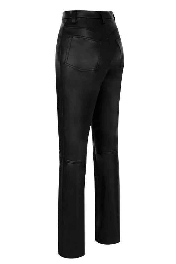 Women Inaya Black Stretch Vegan Leather Trousers House Of CB Bottoms Women Inaya Black Stretch Vegan Leather Trousers House Of CB Bottoms