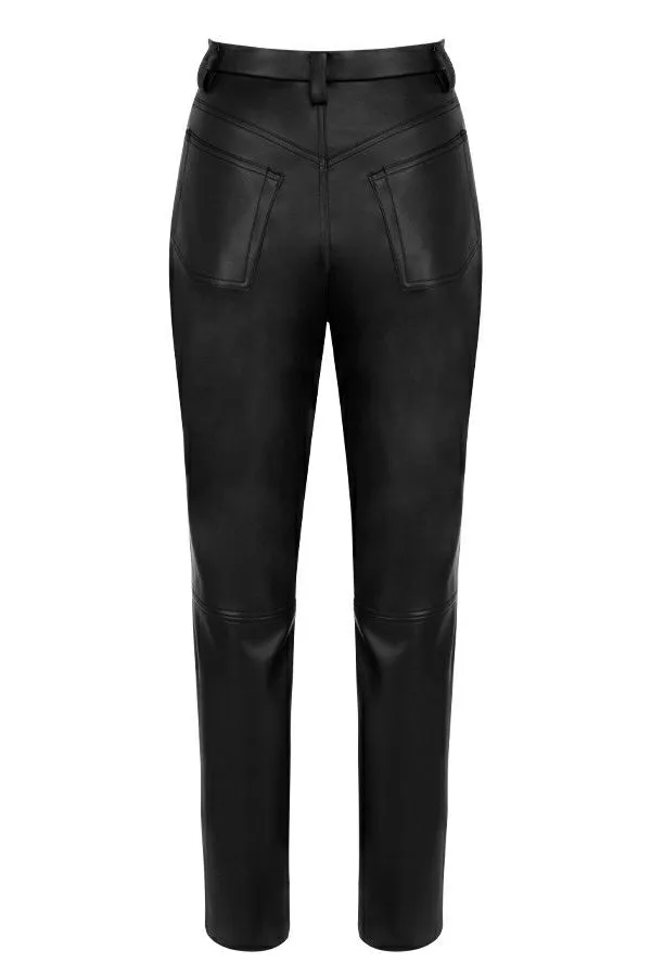Women Inaya Black Stretch Vegan Leather Trousers House Of CB Bottoms Women Inaya Black Stretch Vegan Leather Trousers House Of CB Bottoms