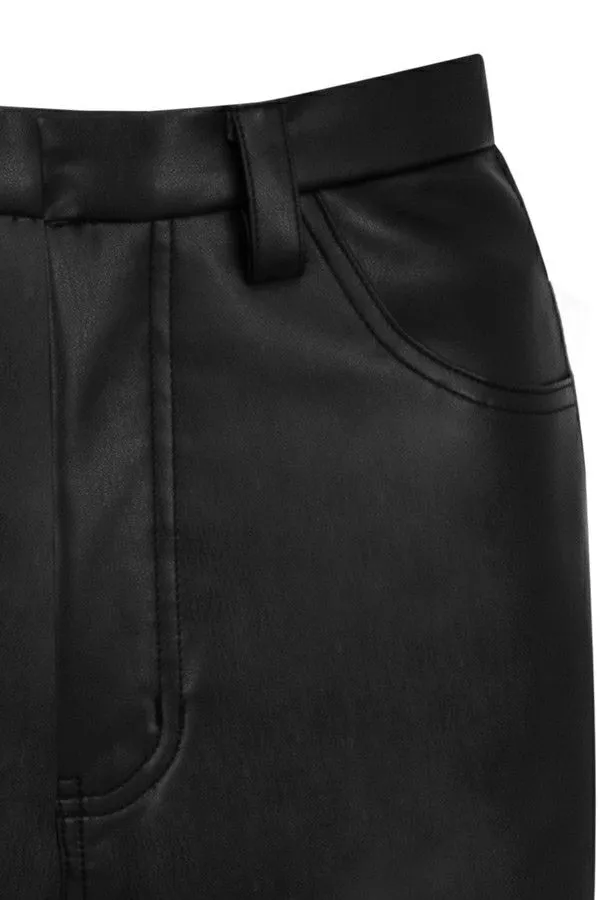 Women Inaya Black Stretch Vegan Leather Trousers House Of CB Bottoms Women Inaya Black Stretch Vegan Leather Trousers House Of CB Bottoms
