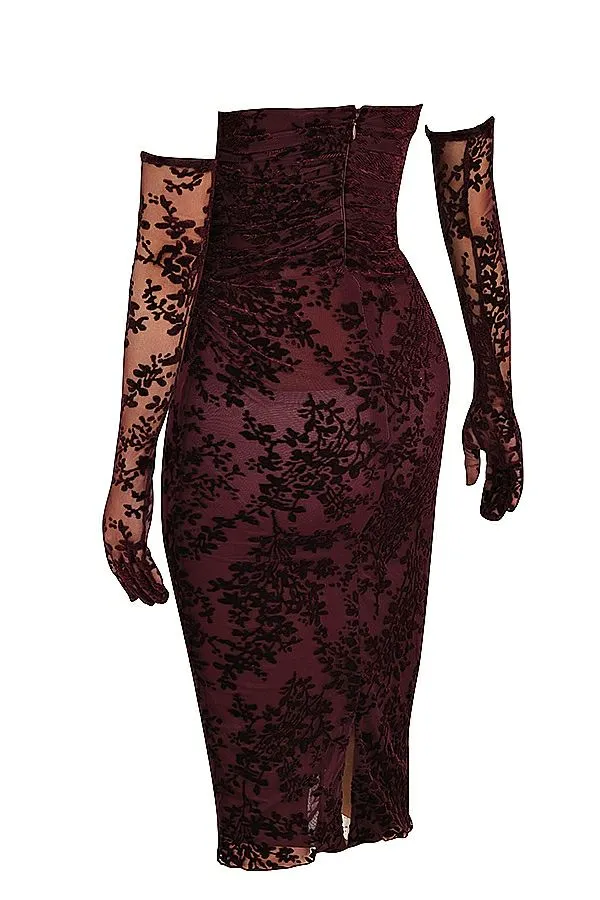 Women Isadora Black Cherry Devore Corset Dress House Of CB Dresses Women Isadora Black Cherry Devore Corset Dress House Of CB Dresses