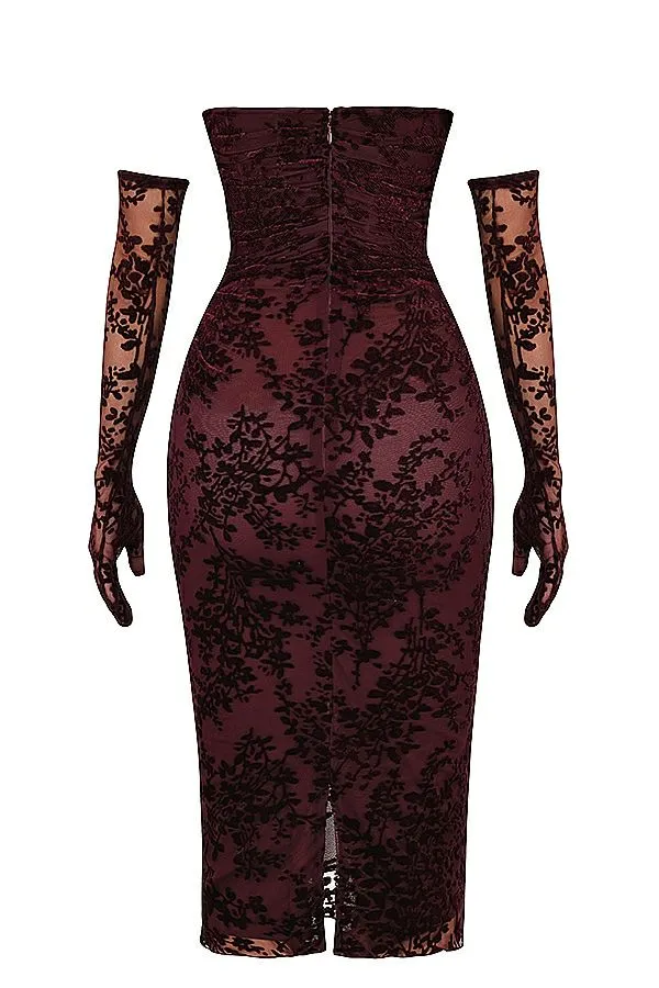 Women Isadora Black Cherry Devore Corset Dress House Of CB Dresses Women Isadora Black Cherry Devore Corset Dress House Of CB Dresses