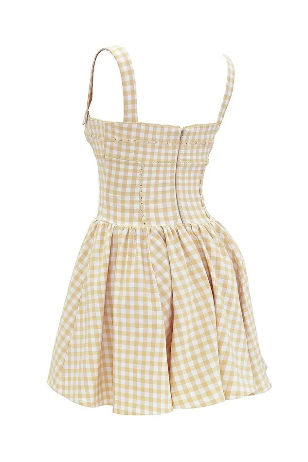 Women Isadora Gingerbread Gingham Mini Dress House Of CB Dresses