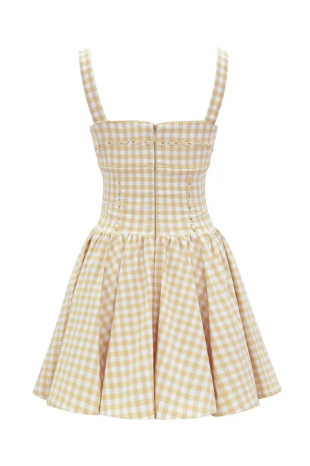 Women Isadora Gingerbread Gingham Mini Dress House Of CB Dresses