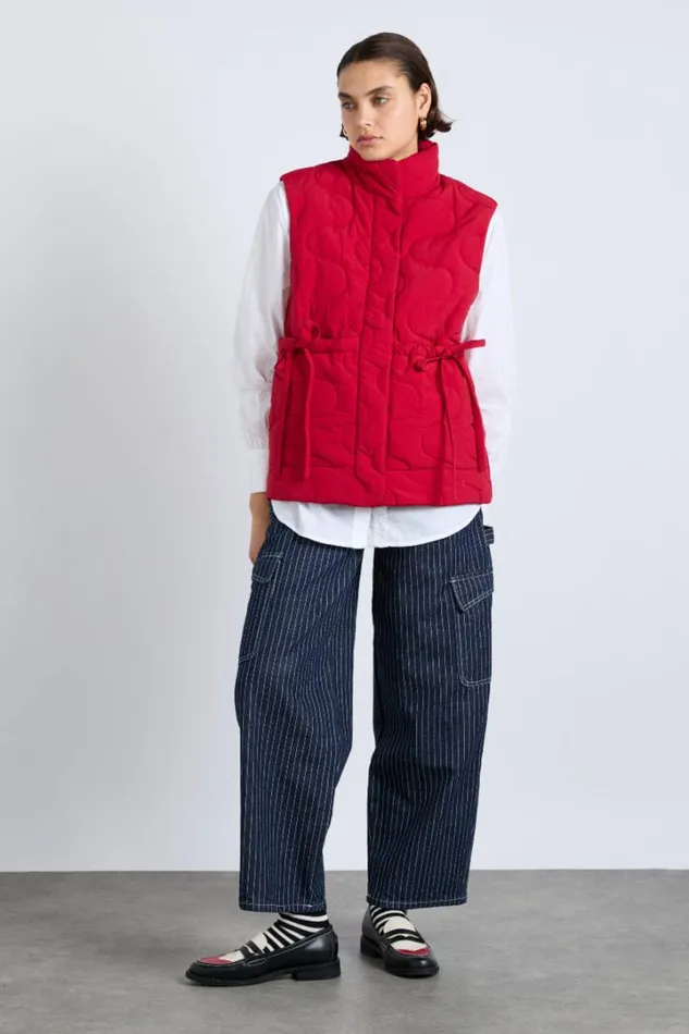 Women Jackets and Coats Damson Madder Celeste Gilet 8211 Chilli Red