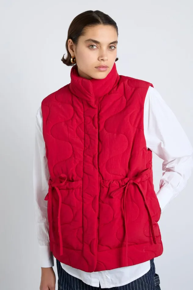 Women Jackets and Coats Damson Madder Celeste Gilet 8211 Chilli Red