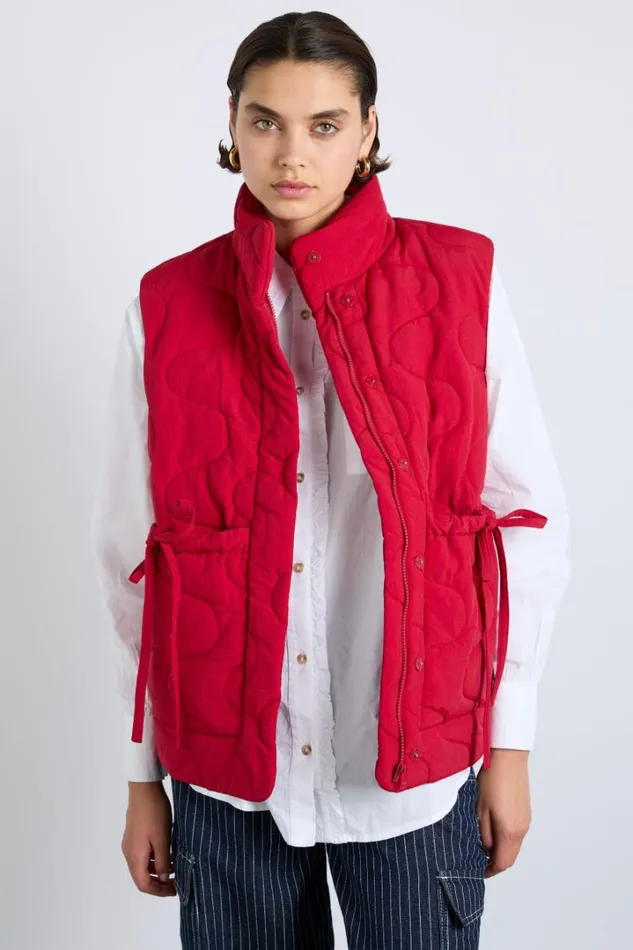 Women Jackets and Coats Damson Madder Celeste Gilet 8211 Chilli Red