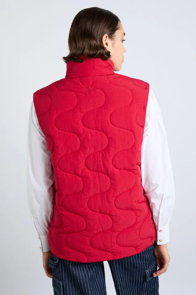 Women Jackets and Coats Damson Madder Celeste Gilet 8211 Chilli Red