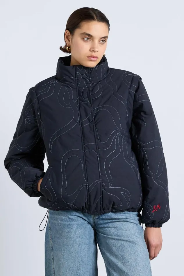 Women Jackets and Coats Damson Madder Jennifer Puffer 8211 Bow Stitch
