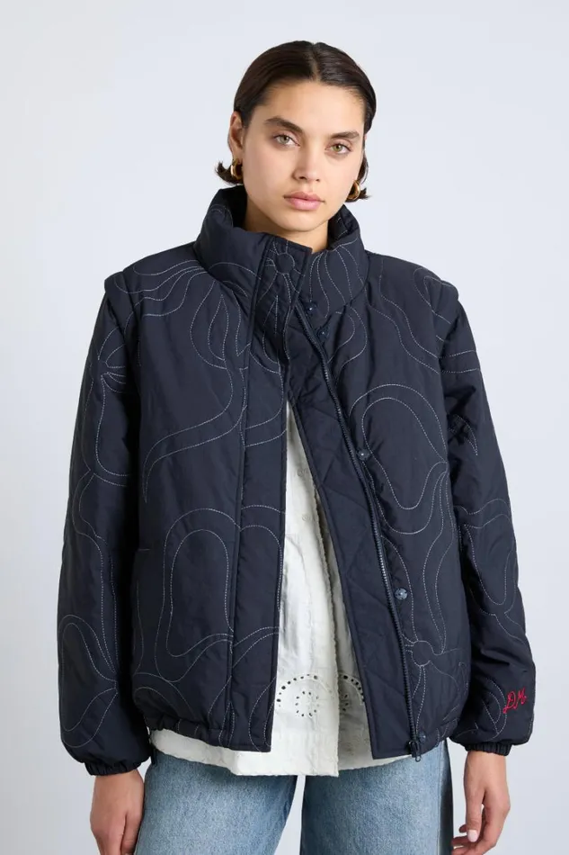 Women Jackets and Coats Damson Madder Jennifer Puffer 8211 Bow Stitch