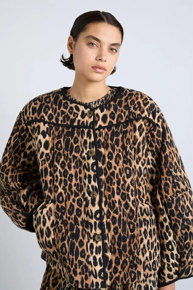 Women Jackets and Coats Damson Madder Macy Quilted Jacket 8211 Leopard