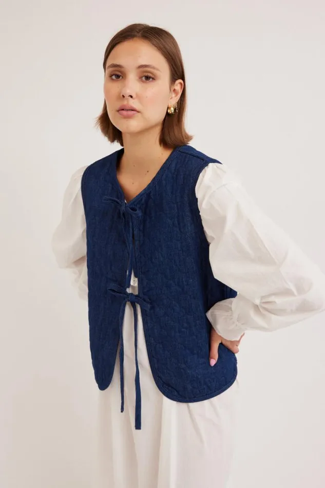 Women Jackets and Coats Damson Madder Tilly Gilet 8211 Denim