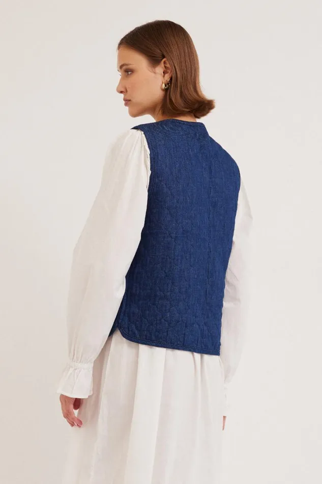 Women Jackets and Coats Damson Madder Tilly Gilet 8211 Denim