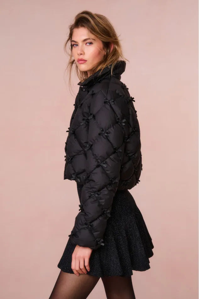 Women Jackets and Coats LoveShackFancy Kasey Quilted BowEmbellished Jacket Black Women Jackets and Coats LoveShackFancy Kasey Quilted BowEmbellished Jacket Black