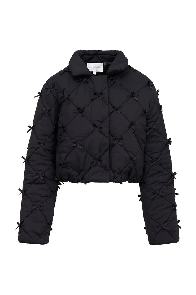 Women Jackets and Coats LoveShackFancy Kasey Quilted BowEmbellished Jacket Black Women Jackets and Coats LoveShackFancy Kasey Quilted BowEmbellished Jacket Black