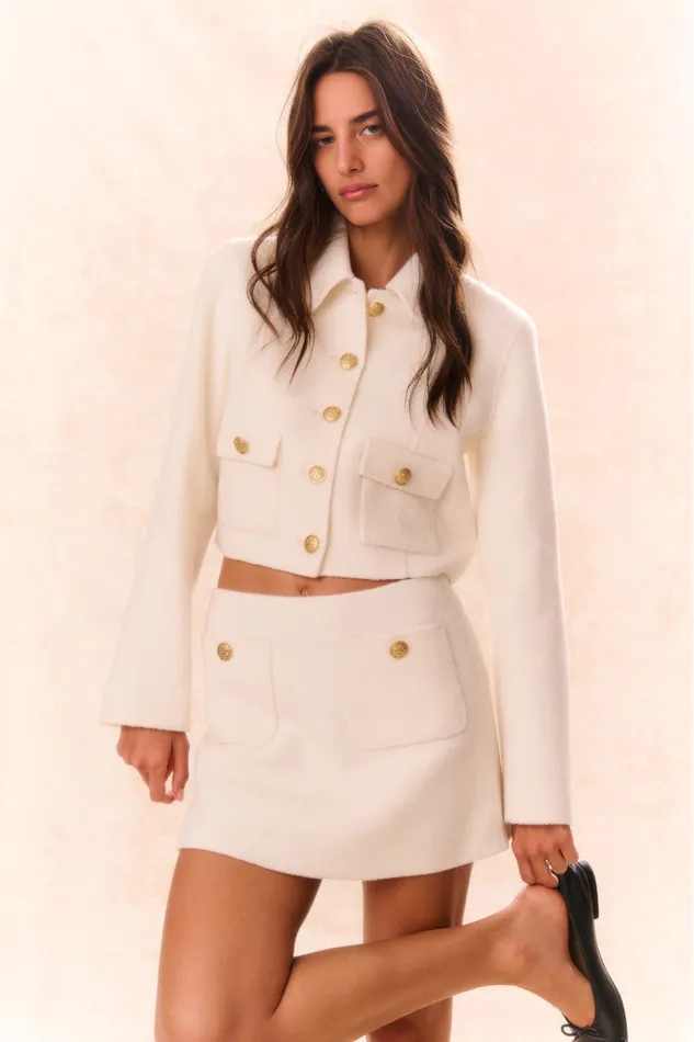 Women Jackets and Coats LoveShackFancy Lettie Wool MilitaryInspired Jacket Oatmeal Women Jackets and Coats LoveShackFancy Lettie Wool MilitaryInspired Jacket Oatmeal