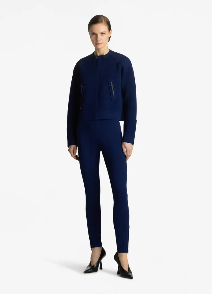 Women Jackets and Coats St John Double Face Pebble Knit Jacket Ecru Women Jackets and Coats St John Double Face Pebble Knit Jacket Ecru