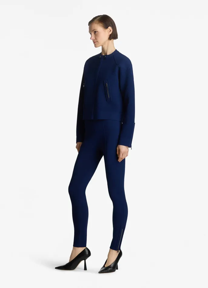 Women Jackets and Coats St John Double Face Pebble Knit Jacket Ecru Women Jackets and Coats St John Double Face Pebble Knit Jacket Ecru