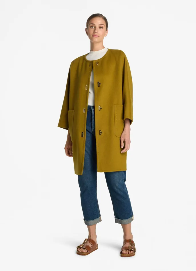 Women Jackets and Coats St John Doubleface Wool And Cashmere Blend Jacket Olive Women Jackets and Coats St John Doubleface Wool And Cashmere Blend Jacket Olive