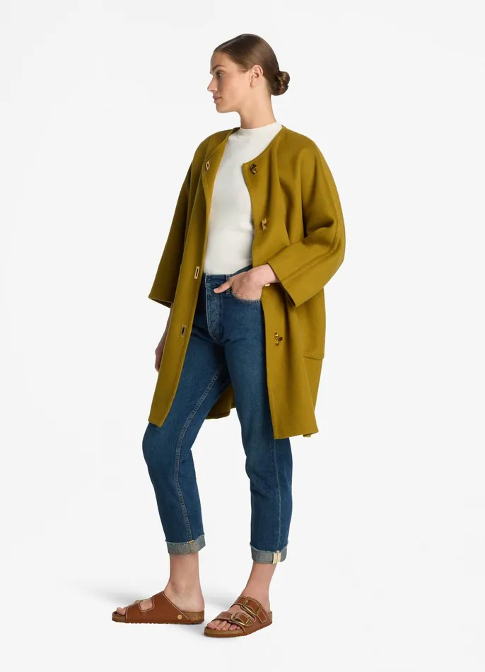 Women Jackets and Coats St John Doubleface Wool And Cashmere Blend Jacket Olive Women Jackets and Coats St John Doubleface Wool And Cashmere Blend Jacket Olive
