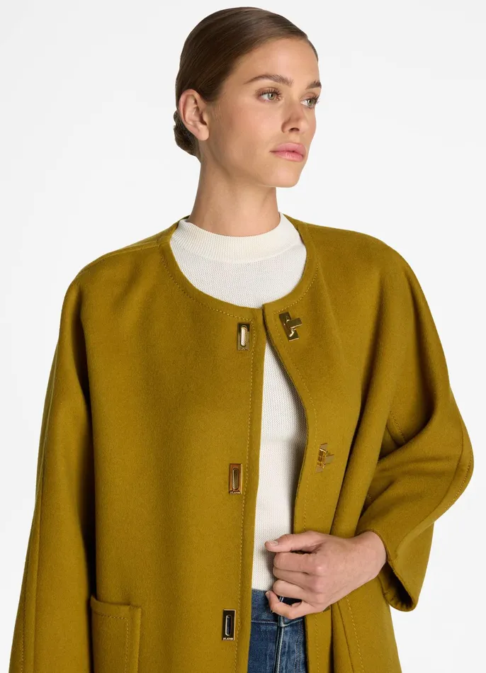 Women Jackets and Coats St John Doubleface Wool And Cashmere Blend Jacket Olive Women Jackets and Coats St John Doubleface Wool And Cashmere Blend Jacket Olive