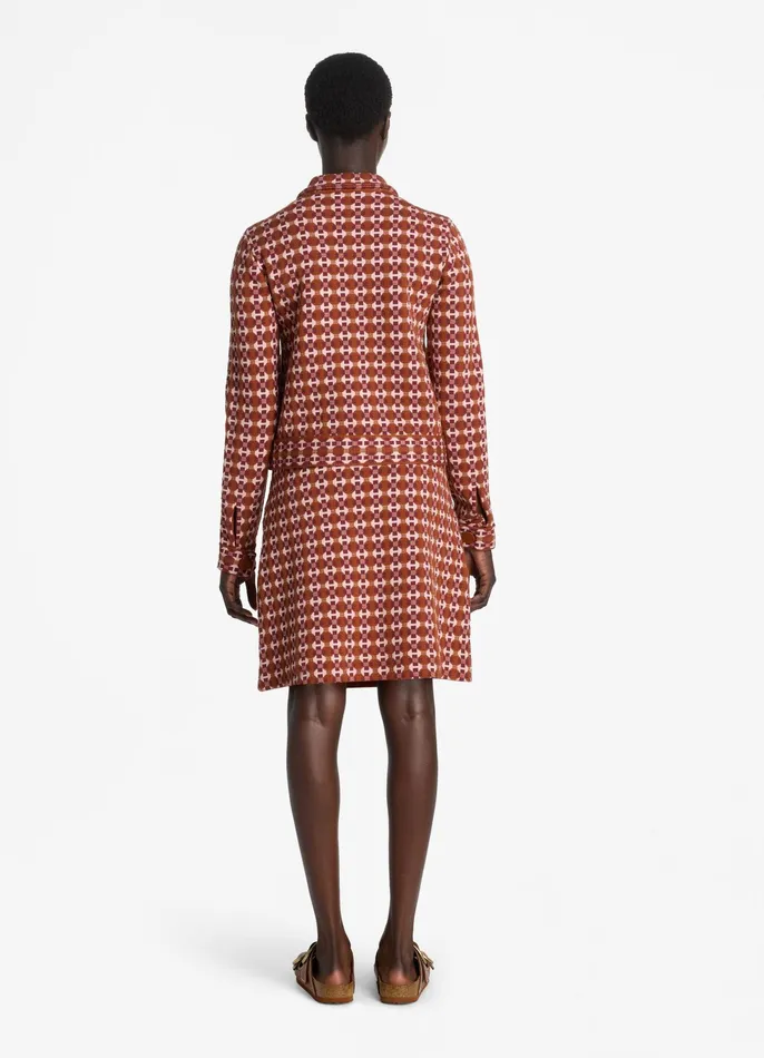 Women Jackets and Coats St John Geo Jacquard Jacket Cranberrybrick Multi Women Jackets and Coats St John Geo Jacquard Jacket Cranberrybrick Multi