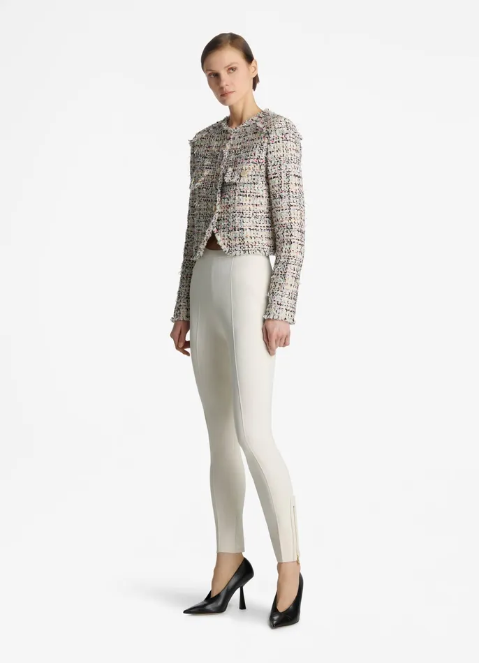 Women Jackets and Coats St John Multicolor Eyelash Tweed Jacket Ecru Multi Women Jackets and Coats St John Multicolor Eyelash Tweed Jacket Ecru Multi