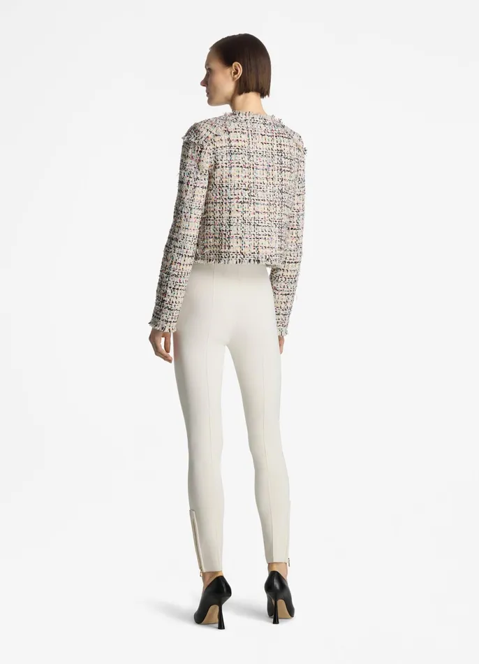 Women Jackets and Coats St John Multicolor Eyelash Tweed Jacket Ecru Multi Women Jackets and Coats St John Multicolor Eyelash Tweed Jacket Ecru Multi