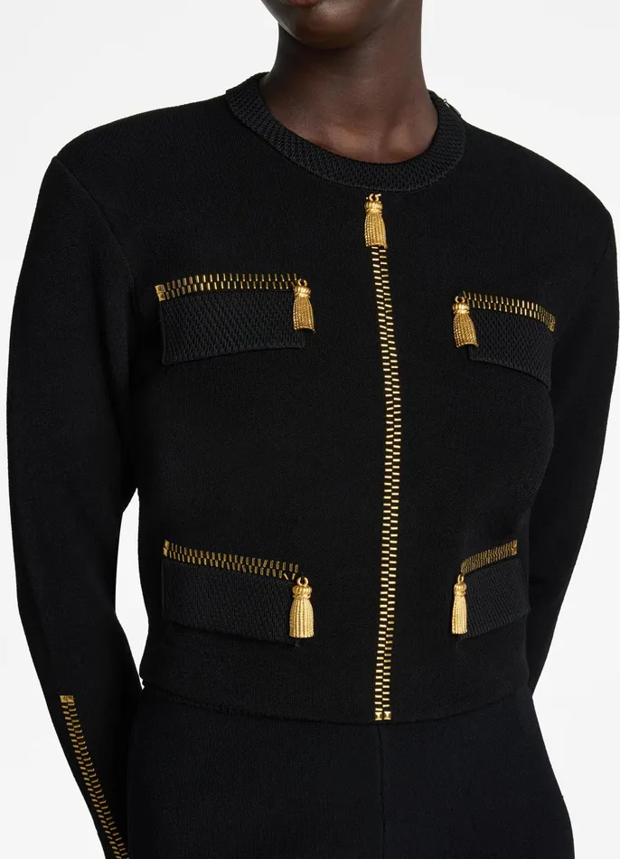 Women Jackets and Coats St John SJ Signature Trompe L039Oeil Jacket Black Women Jackets and Coats St John SJ Signature Trompe L039Oeil Jacket Black