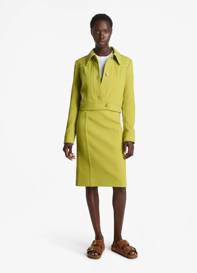 Women Jackets and Coats St John Tailored Wool Blend Jacket Chartreuse Women Jackets and Coats St John Tailored Wool Blend Jacket Chartreuse