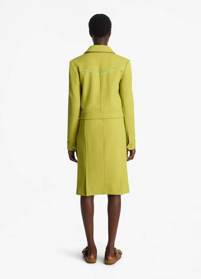 Women Jackets and Coats St John Tailored Wool Blend Jacket Chartreuse Women Jackets and Coats St John Tailored Wool Blend Jacket Chartreuse