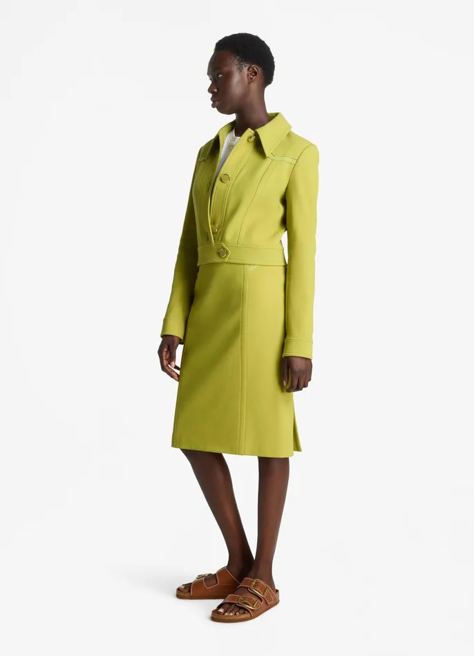 Women Jackets and Coats St John Tailored Wool Blend Jacket Chartreuse Women Jackets and Coats St John Tailored Wool Blend Jacket Chartreuse