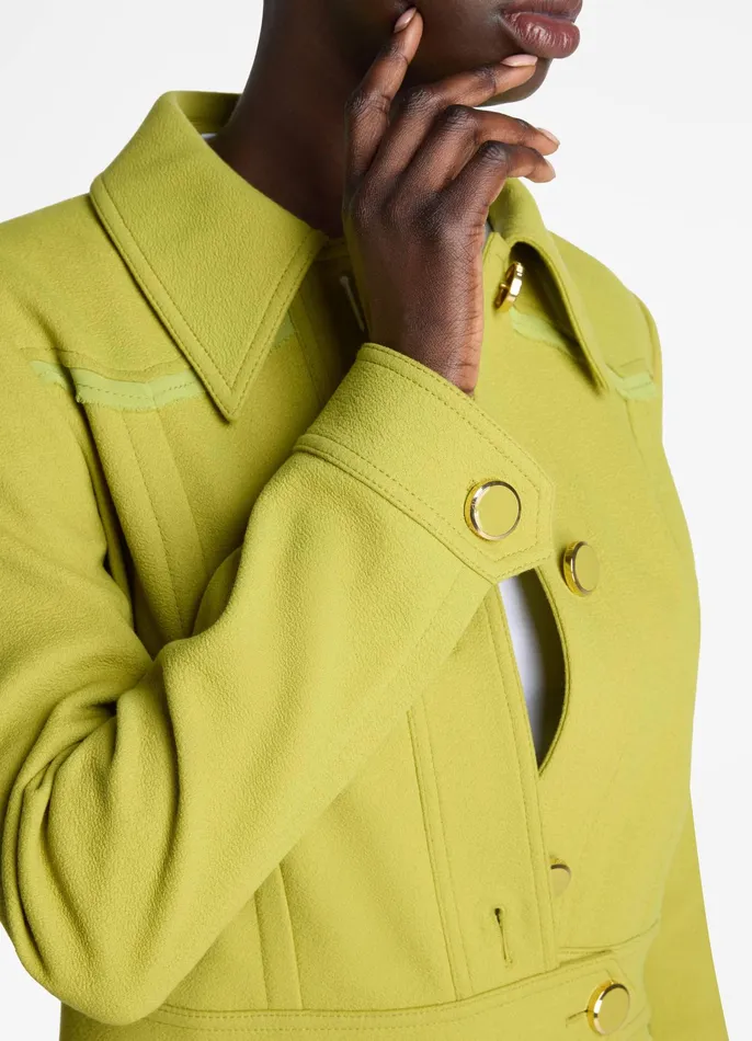 Women Jackets and Coats St John Tailored Wool Blend Jacket Chartreuse Women Jackets and Coats St John Tailored Wool Blend Jacket Chartreuse