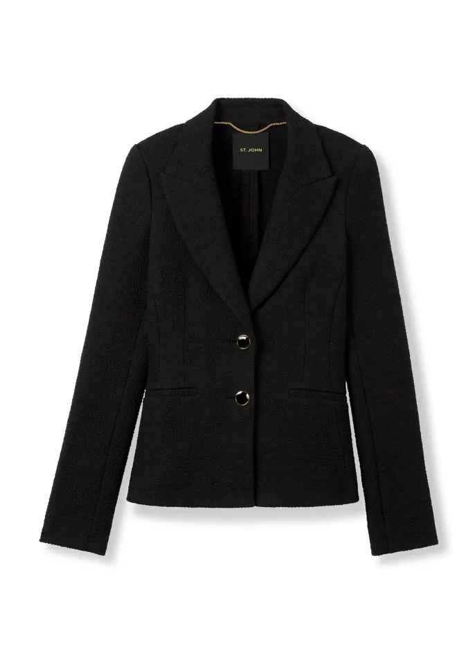Women Jackets and Coats St John The Studio Tweed Jacket Black