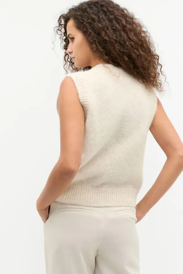 Women Jackets and Vests Seed Heritage Lofty V Neck Vest Oat Marle