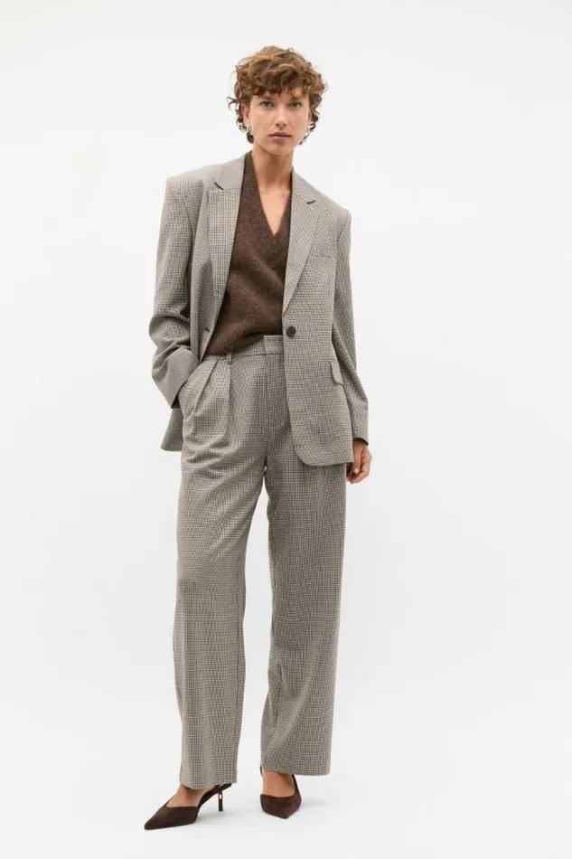 Women Jackets and Vests Seed Heritage Mini Houndstooth Blazer Houndstooth