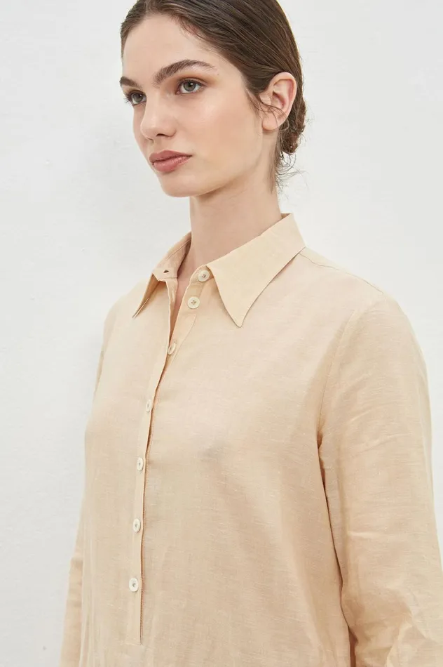 Women JENNY 8211 Linen Cotton Kaftan 8211 Sesame Massimo Alba Dresses and Skirts Women JENNY 8211 Linen Cotton Kaftan 8211 Sesame Massimo Alba Dresses and Skirts