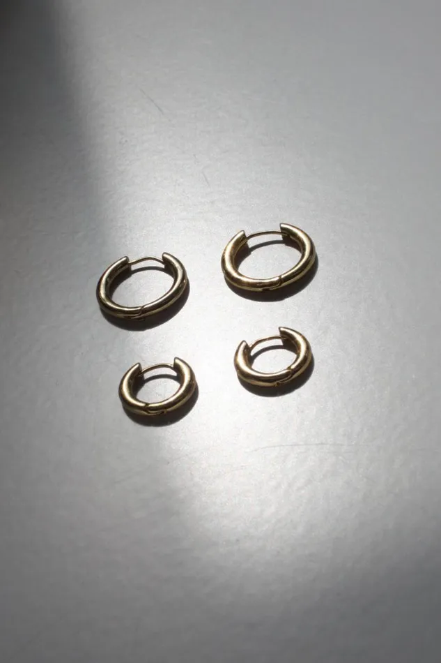 Women Jewellery Damson Madder Gold Charm Hoops 8211 Mini