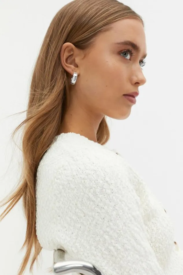 Women Jewellery Seed Heritage Creases Hoops Silver