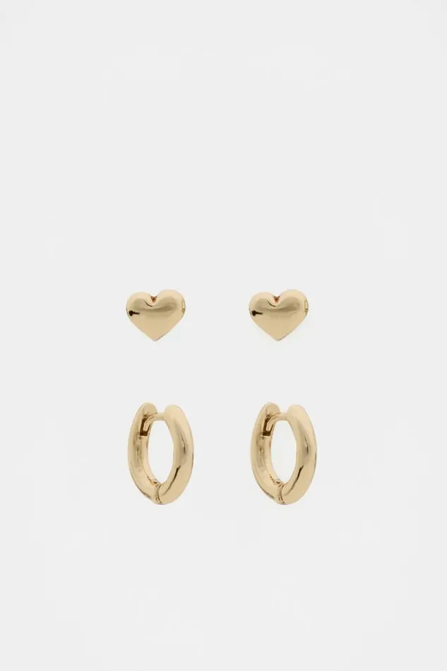 Women Jewellery Seed Heritage Hearts Earring Set Gold