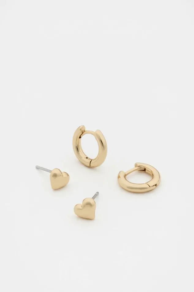 Women Jewellery Seed Heritage Hearts Earring Set Gold