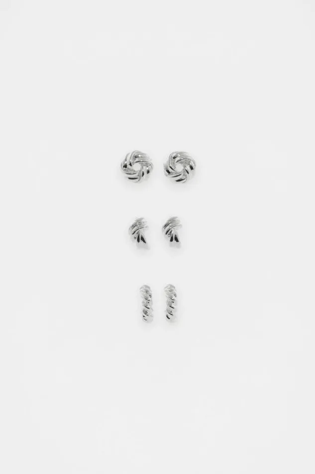 Women Jewellery Seed Heritage Looped Ear Pack Silver